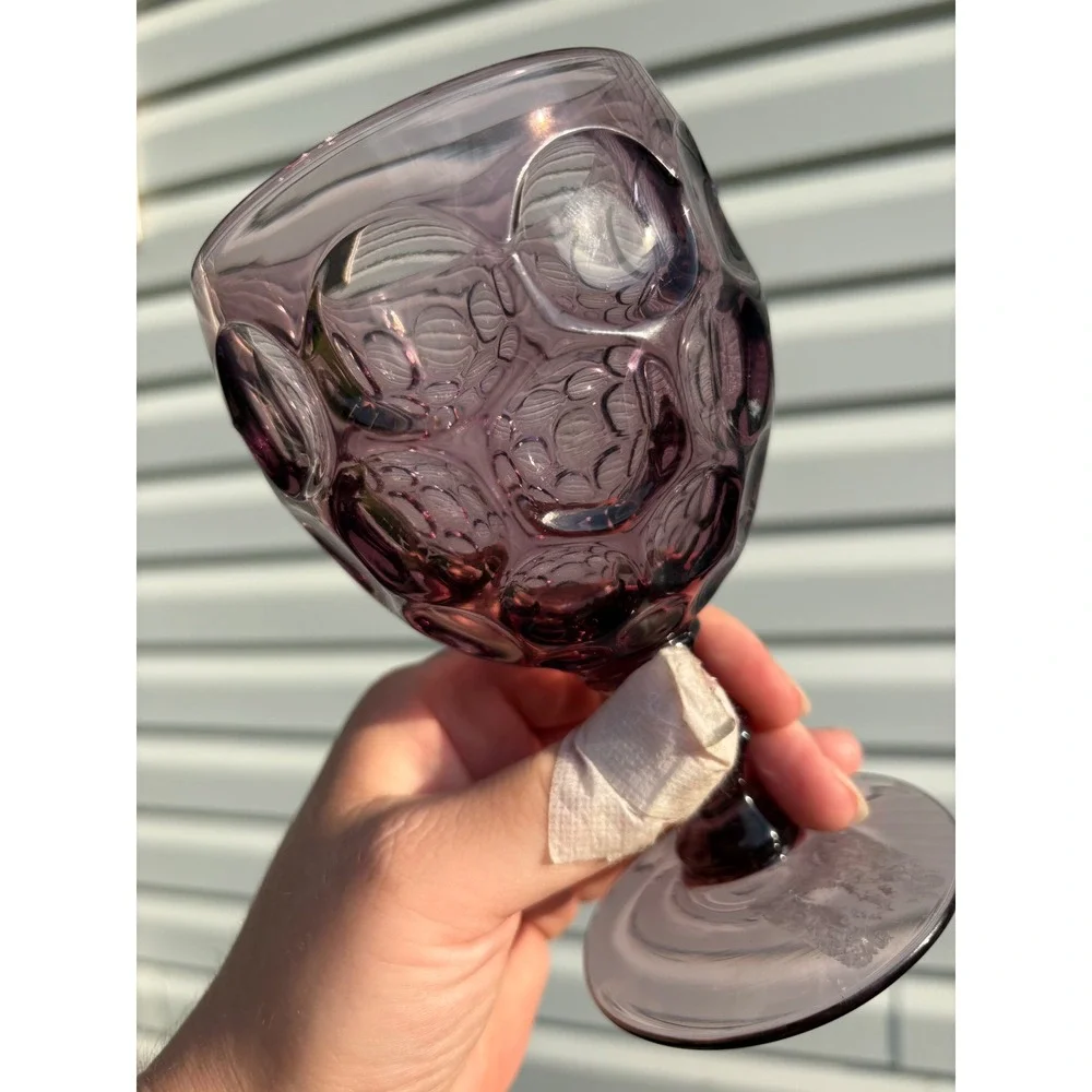 VTG Imperial Glass Ohio Provincial Amethyst Water Goblet Purple 6in